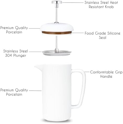 Porcelain 34 oz french press ivory — photo 3