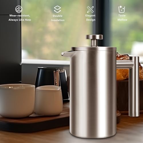 Small Stainless Steel Twelve Ounce Coffee Press — photo 5