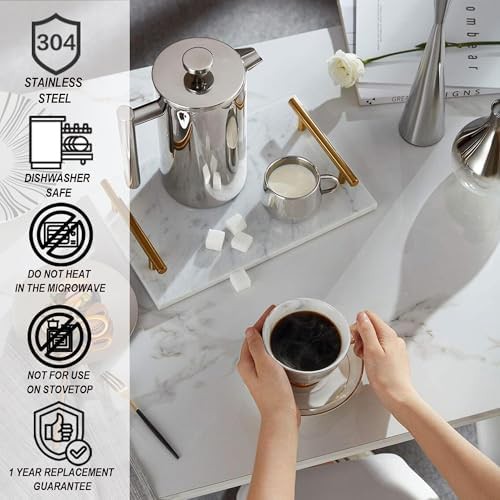 Portable Silver Camping Coffee Press 21oz — photo 3