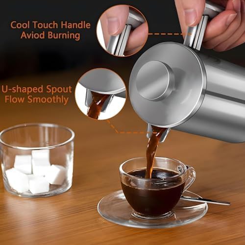 Portable Silver Camping Coffee Press 21oz — photo 4