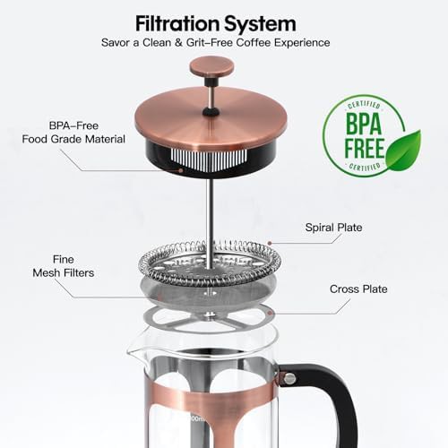 Modern copper and glass coffee press — photo 5