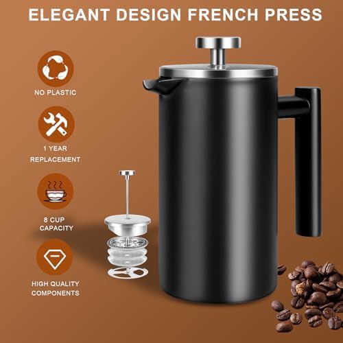 Large Stainless Steel French Press Maker — photo 2