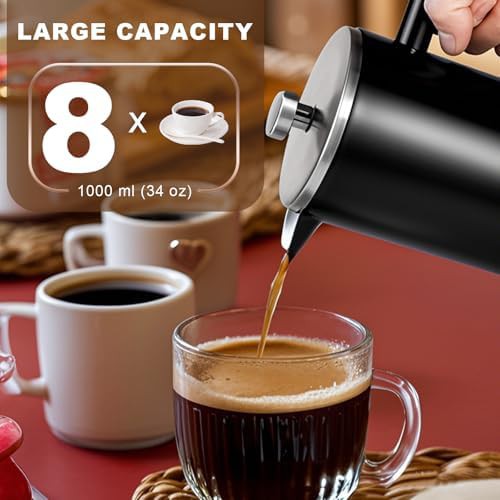 Large Stainless Steel French Press Maker — photo 4