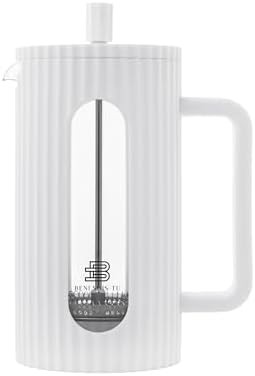 White borosilicate glass 34 oz French press