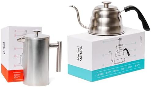Coffee Press and Gooseneck Kettle Set