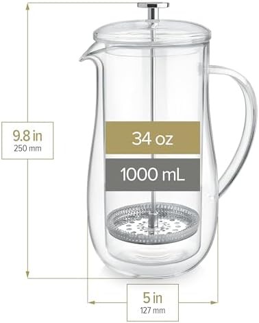 Double walled plastic free glass press — photo 3