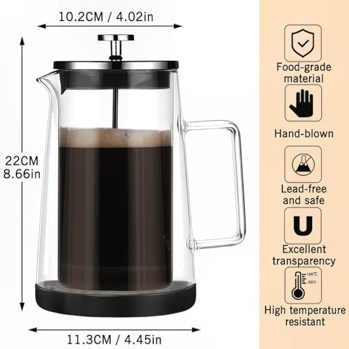 Double Wall Insulated Glass Coffee Press — photo 3