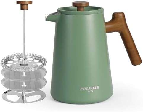 Brushed Metal Coffee Press 34 oz