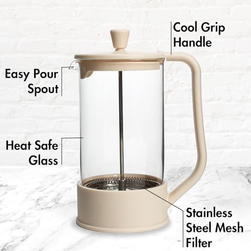 Cream Borosilicate Glass French Press 34oz — photo 5