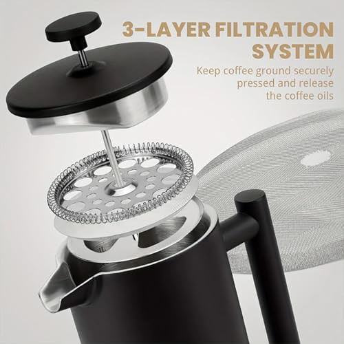 Black Portable Camping Insulated Coffee Press — photo 3