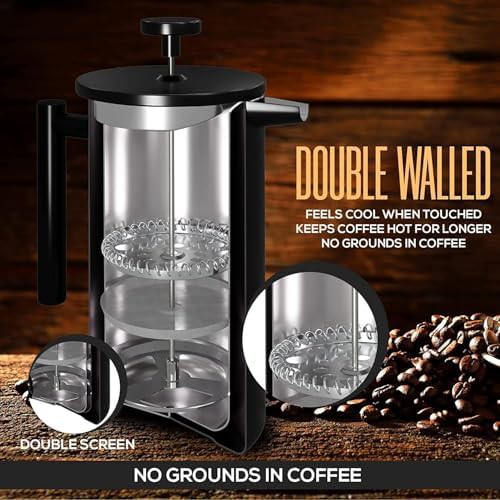 Black Portable Camping Insulated Coffee Press — photo 4