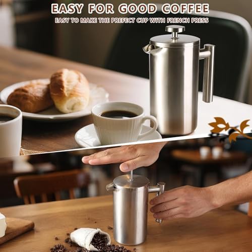 Full stainless steel 34 oz French press — photo 3