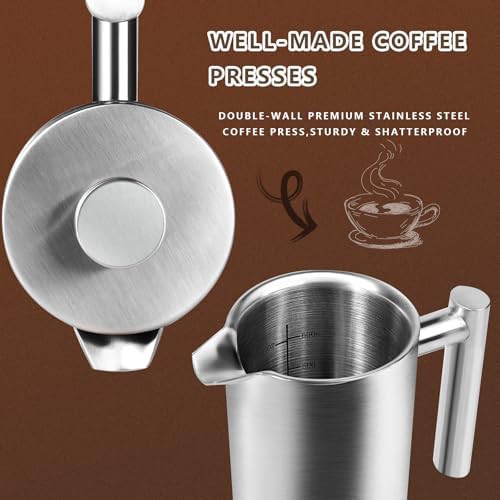 Travel stainless steel 24 oz French press — photo 4