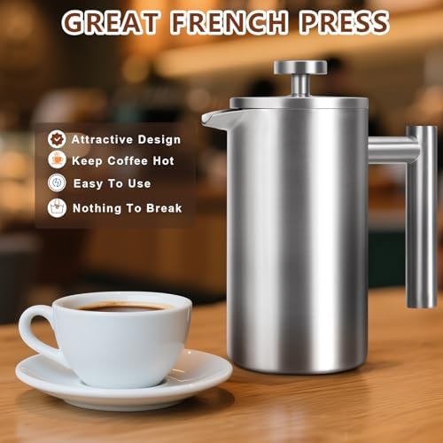 Travel stainless steel 24 oz French press — photo 5