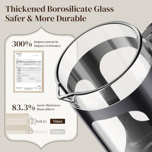 Veken stainless steel 34 oz French press — photo 5
