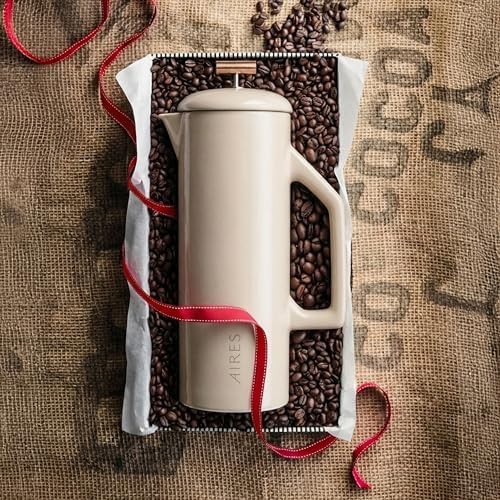 Ceramic Stoneware Coffee Press with Gold Accents — photo 5