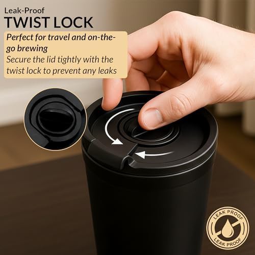 Stainless steel travel French press 15oz — photo 3