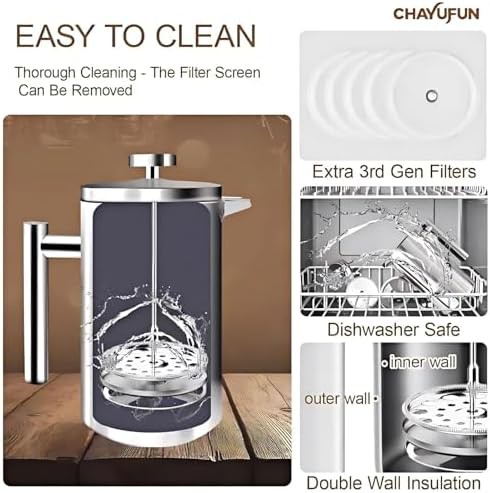 Stainless Steel Coffee Maker with Five Filters — photo 4