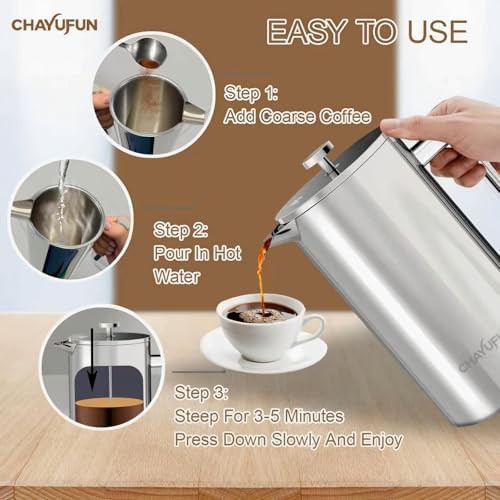 Stainless Steel Coffee Maker with Five Filters — photo 5