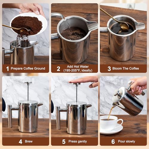 Stainless Steel Coffee Press with Scale — photo 4