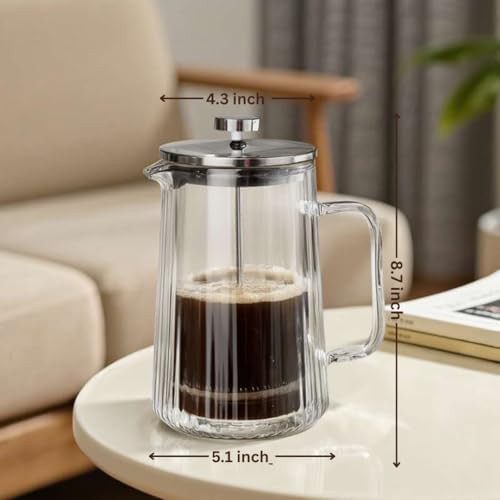 Ribbed borosilicate glass french press maker — photo 3