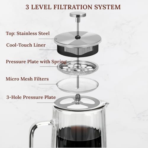 Ribbed borosilicate glass french press maker — photo 4