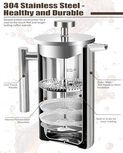 Large Silver Stainless Steel Coffee Carafe — photo 4