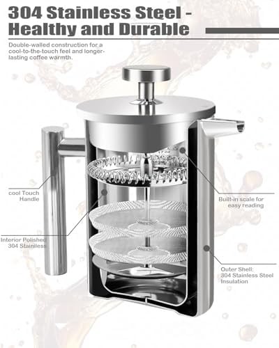 Silver Stainless Steel Office Coffee Press — photo 4