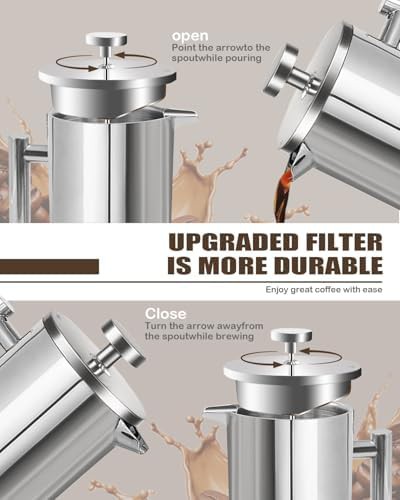 Silver Stainless Steel Office Coffee Press — photo 5