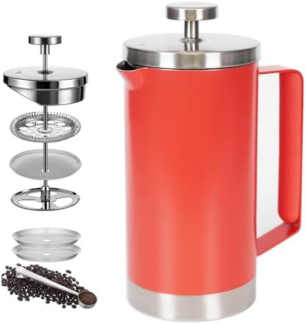 Portable 600ml coffee brewer with non-slip handle