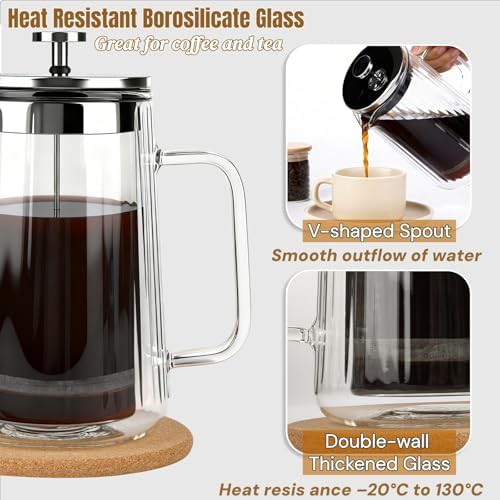 Double Wall Borosilicate Glass Coffee Press — photo 5