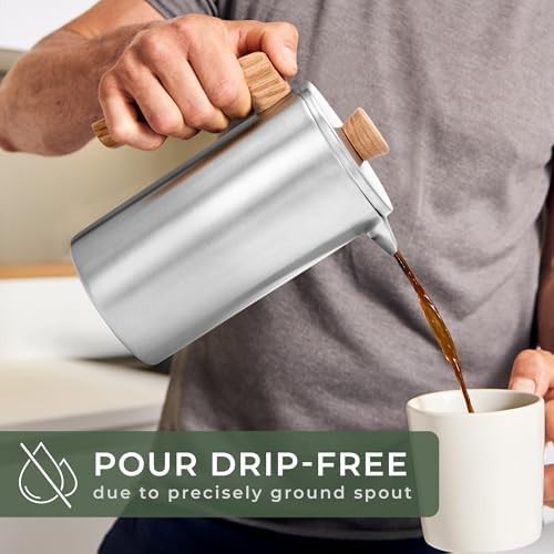 Waldwerk stainless steel French press with wood handle — photo 3
