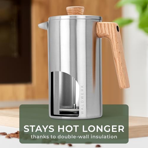 Waldwerk stainless steel French press with wood handle — photo 4
