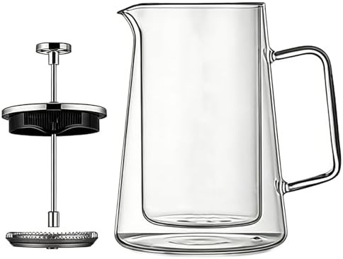 Insulated glass and steel coffee kettle press