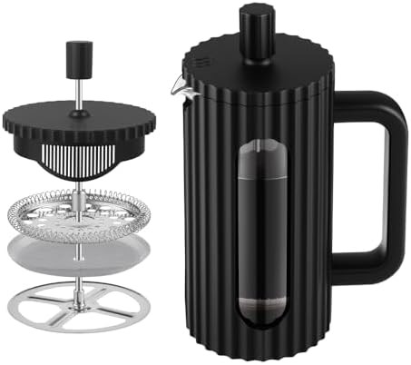 Classic glass coffee press and frother brewer