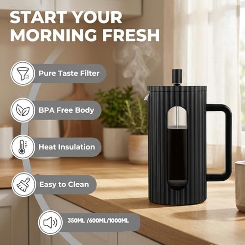 Classic glass coffee press and frother brewer — photo 4
