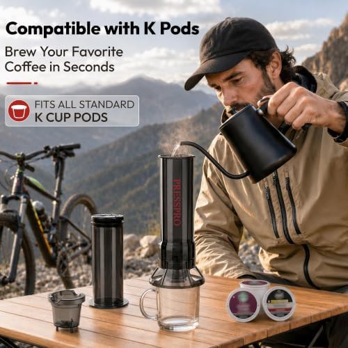 Stainless steel camping French press for grounds — photo 3