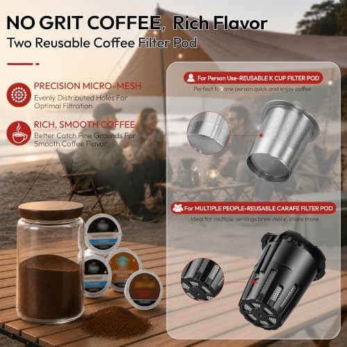 Stainless steel camping French press for grounds — photo 5